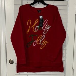 Wild Kiss Red 'Holly Jolly' Chenille Crewneck Sweater